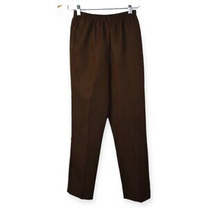 Alfred Dunner Pants Womens Brown Stretch Polyester Elastic Waistband Workwear